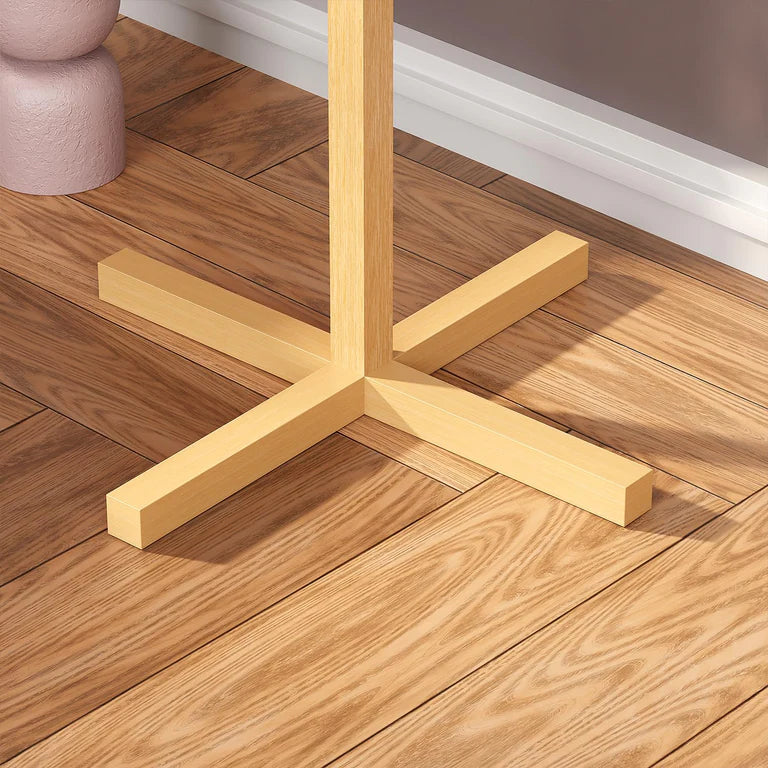 Lukzer Bamboo Freestanding Coat Hanger Stand with 8 Hooks (CH-493)
