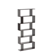 Lukzer 6-Layer S-Shaped Ladder Engineered Wood Open Bookshelf Rack (MR-002, Wenge)