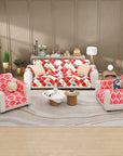 Lukzer Quilted Reversible Sofa Cover Mat with Arms | Polyester Blend 350 GSM Full Coverage & Back Belt for Stability | Washable Furniture Protector.