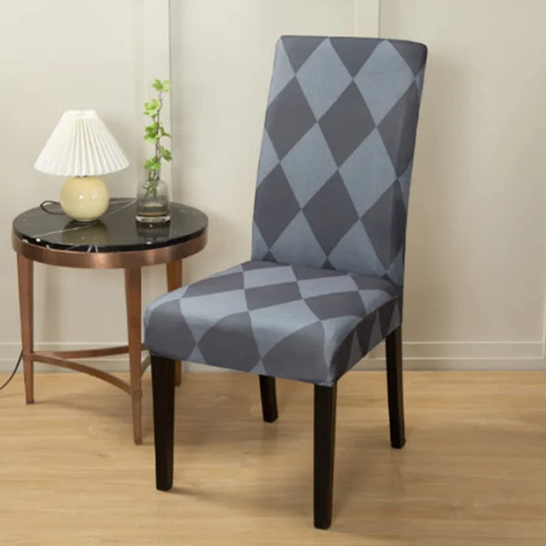 Lukzer Polyester Chair Cover -  Grey Diamond (CC-038-01)