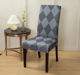 Lukzer Polyester Chair Cover -  Grey Diamond (CC-038-01)