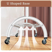 Lukzer Multi-Functional Cat-Ear Hook Metal Garment Stand with Wheels (CGS-005/White)