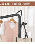 Multi-Functional Cloth Rack Stand with Bottom Shelves & Wheels | (Cat Ear Design/148x120x38cms)