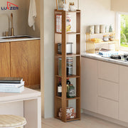 Lukzer Engineered Wood Multipurpose Bookshelf & Storage Organiser (MR-019/Oak Brown)