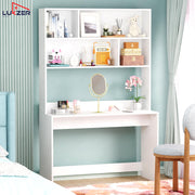 Lukzer Multi-Purpose Study & Computer Desk with Bookshelf Made with Engineered Wood (ST-008/White)