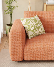 Lukzer Pastel Shades Textured Sofa Cover - Orange Square Knit (SC-176-01)