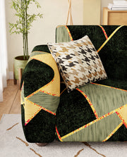 Lukzer Polyester Sofa Cover - Dark Green Prism (SC-035-01)