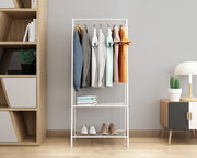 Lukzer Modern Metal Garment Rack with 2 Bottom Shelves – A-Shape - Frame Design (Black/White)