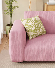 Lukzer Pastel Shades Textured Sofa Cover - Pink Wavy Stripes (SC-084-01)