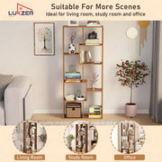 Lukzer 8 Shelves Modern Engineered Wood Book Shelf with Storage Display Rack (MR-004/Oak Brown)