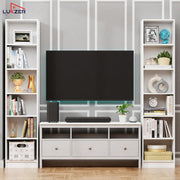 Lukzer Multipurpose Bookshelf Engineered Wood Closed Back Rack (MR-006/White)