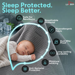 Lukzer 100% Waterproof Charcoal Fabric Mattress Protector/Mattress Cover / Queen Size - (75" x 60" Inches) - (6.3 x 5 ft)