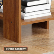 Lukzer Engineered Wood Study & Computer Table Office Desk with Bookshelf (ST-007/ Oak Brown)