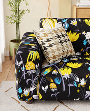 Lukzer Polyester Sofa Cover Yellow Lotus (SC-019-01)