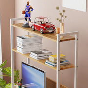 Lukzer 3-Layer Metal & Wooden Computer Desk & Study Table with Bookshelf (MST-006/White)