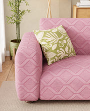 Lukzer Pastel Shades Textured Sofa Cover -  Pink Diamond (SC-154-01)