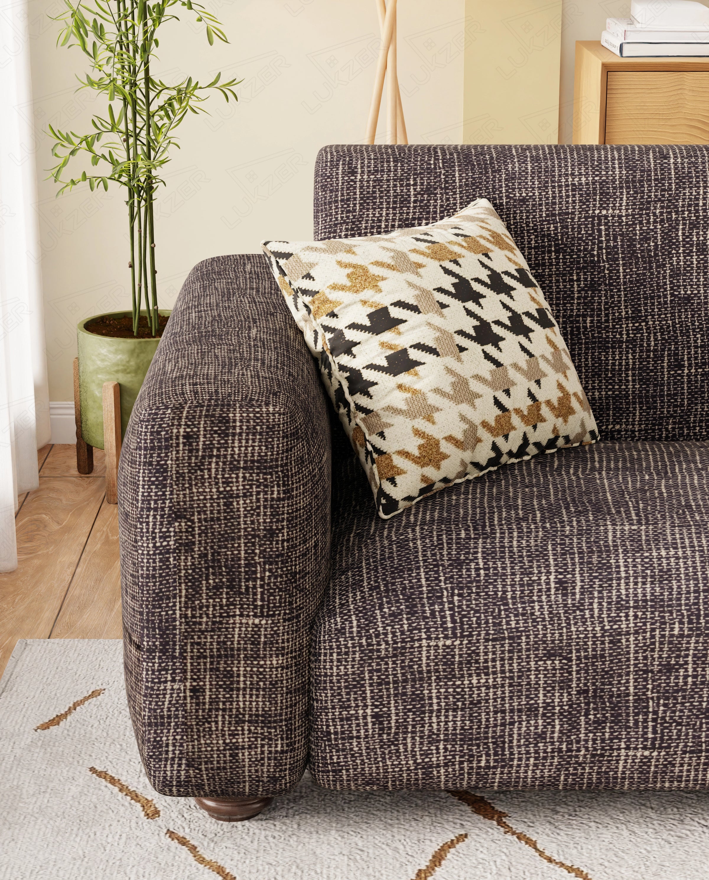 Lukzer Polyester Sofa Cover  Brown Lining (SC-024-01)