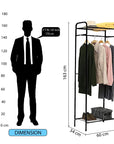 Garment Stand with Top and Bottom Shelves | (163x60x35cm)