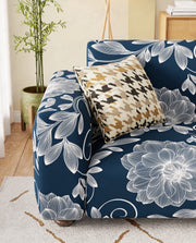 Lukzer Polyester Sofa Cover - Blue Dahlia (SC-003-01)