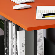 Lukzer Engineered Wood Modern Computer Desk with Bookshelf Study Table (ST-004/Charcoal Ember)