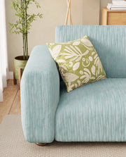 Lukzer Pastel Shades Textured Sofa Cover - Blue Wavy Stripes (SC-082-01)