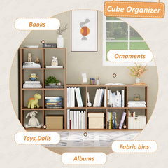 Lukzer 8 Cube Shelf Engineered Wood Bookshelf Storage Organizer (MR-009/Oak Brown)