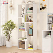 Lukzer 8 Shelves Modern Engineered Wood Book Shelf with Storage Display Rack (MR-004/White)