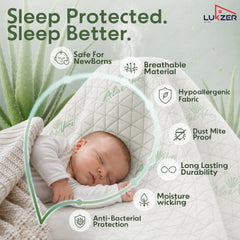 Lukzer 100% Waterproof Diamond Aloe Vera Mattress Protector/Mattress Cover / King Size - (72" x 72" Inches) - (6 x 6 ft)