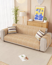 Lukzer Reversible Quilted Sofa Mat with Arms Optical Stripe (SC-184-01/A)