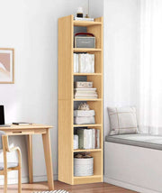 Lukzer 6 Layer Engineered Wood Bookshelf Multipurpose Rack (MR-005/Light Oak)