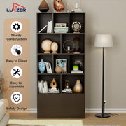 Lukzer 12 Open Cube Bookcase with Push Latch Doors & 2 Bottom Shelf (MR-033/Wenge)