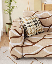 Lukzer Polyester Sofa Cover - Beige Lining (SC-021-01)
