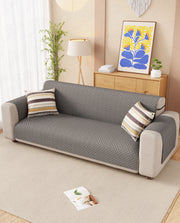 Lukzer Quilted Velvet Sofa Mat Silver Dust (SC-196-01)