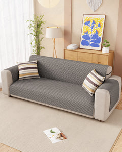 Lukzer Quilted Velvet Sofa Mat Silver Dust (SC-196-01)