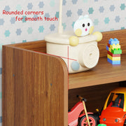 Lukzer Multipurpose 7-Section Storage Rack with 4 Shelves Bookcase Unit (MR-008/Oak Brown)