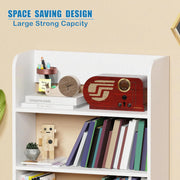 Lukzer 3‑Layer Rounded Edges Engineered Wood Open Rack Cabinet Bookshelf (MR‑016/White)