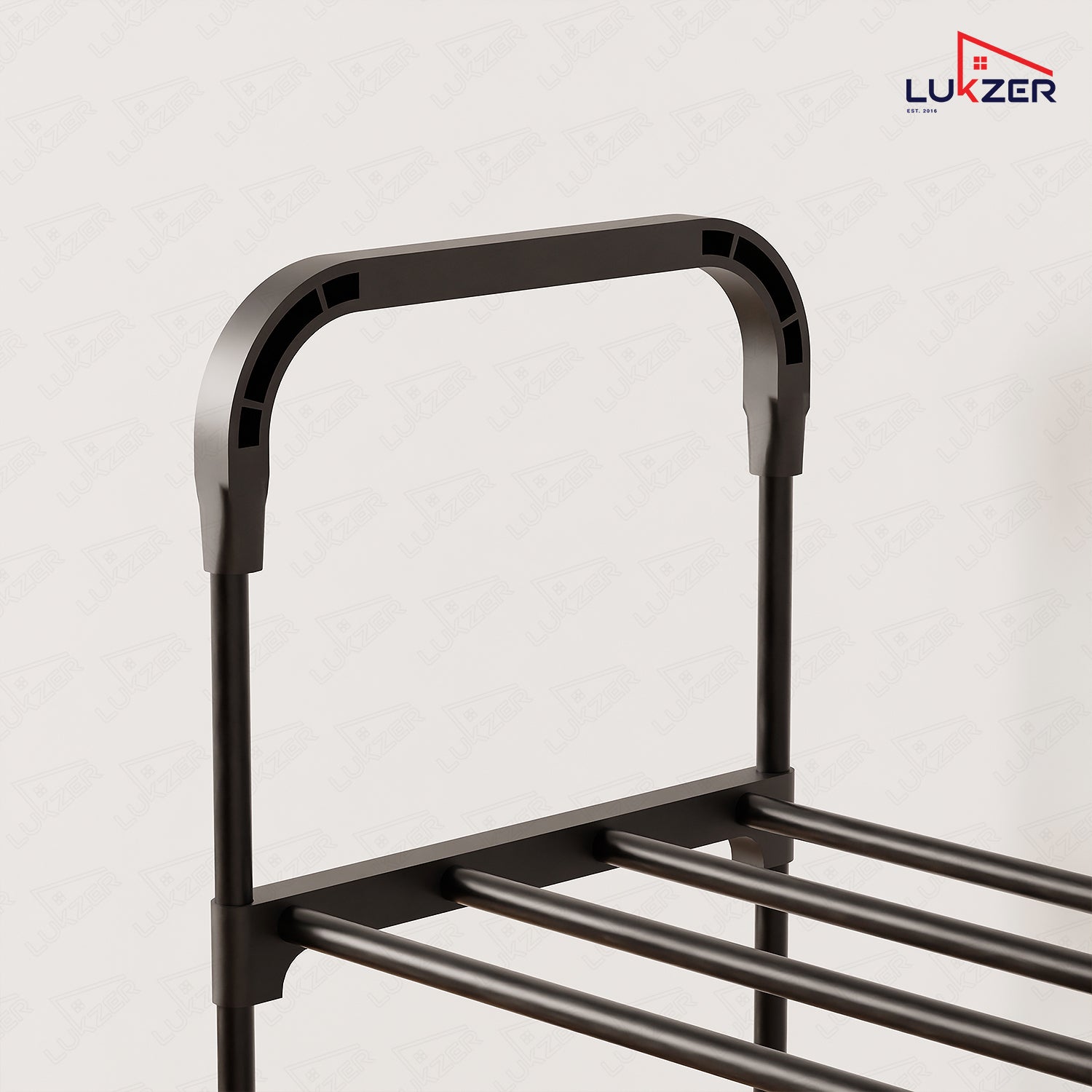 Lukzer 3-Tier Metal & Plastic Space-Saving Shoe Organizer Rack (MSR-003/Black)