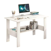 Lukzer Engineered Wood Modern Computer Desk with Bookshelf Study Table (ST-004/White)