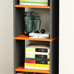 Lukzer 6 Layer Dual Tone Engineered Wood Bookshelf Multipurpose Rack (MR-005/Charcoal Ember)