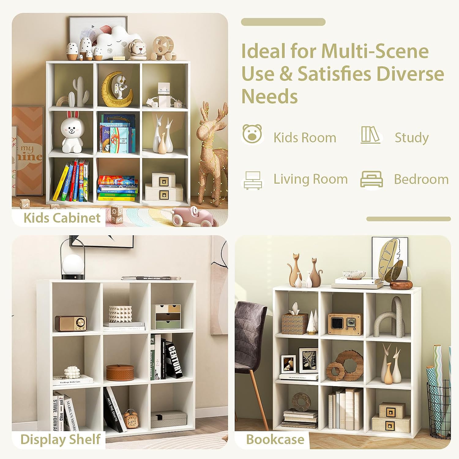 9 Cube Bookshelf/Open Display Rack | (MR-012)