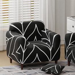 Polyester Sofa Cover (Black Stripe Pattern)