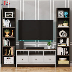Lukzer Multipurpose Bookshelf Engineered Wood Closed Back Rack (MR-006/Wenge)
