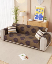 Lukzer Reversible Quilted Sofa Mat with Arms Sapphire Bloom (SC-182-01/A)