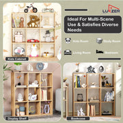 Lukzer Engineered Wood 9-Cube Multipurpose Open Storage Organizer (MR-012/Light Oak)