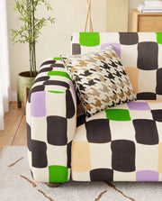 Lukzer Polyester Sofa Cover - Multi Color Square (SC-041-01)