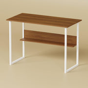 Lukzer Engineered Wood Office & Study Table with Open Bookshelf & Organiser (MST-005/Oak Brown)