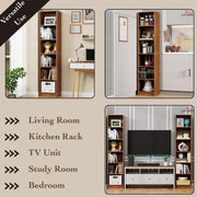 Lukzer Multipurpose Bookshelf Engineered Wood Closed Back Rack (MR-006/Oak Brown)