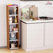 Lukzer Dual Tone Engineered Wood 5-Layer Bookshelf Easy to Assemble (MR-013/White & Oak Brown)