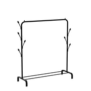Lukzer Freestanding Metal Cloth Stand with Storage Shelf (MGS-001/Black)
