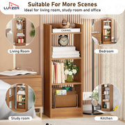 Lukzer 3 Layer Engineered Wood Multipurpose Rack Bookshelf Organizer Stand (MR-010/Oak Brown)